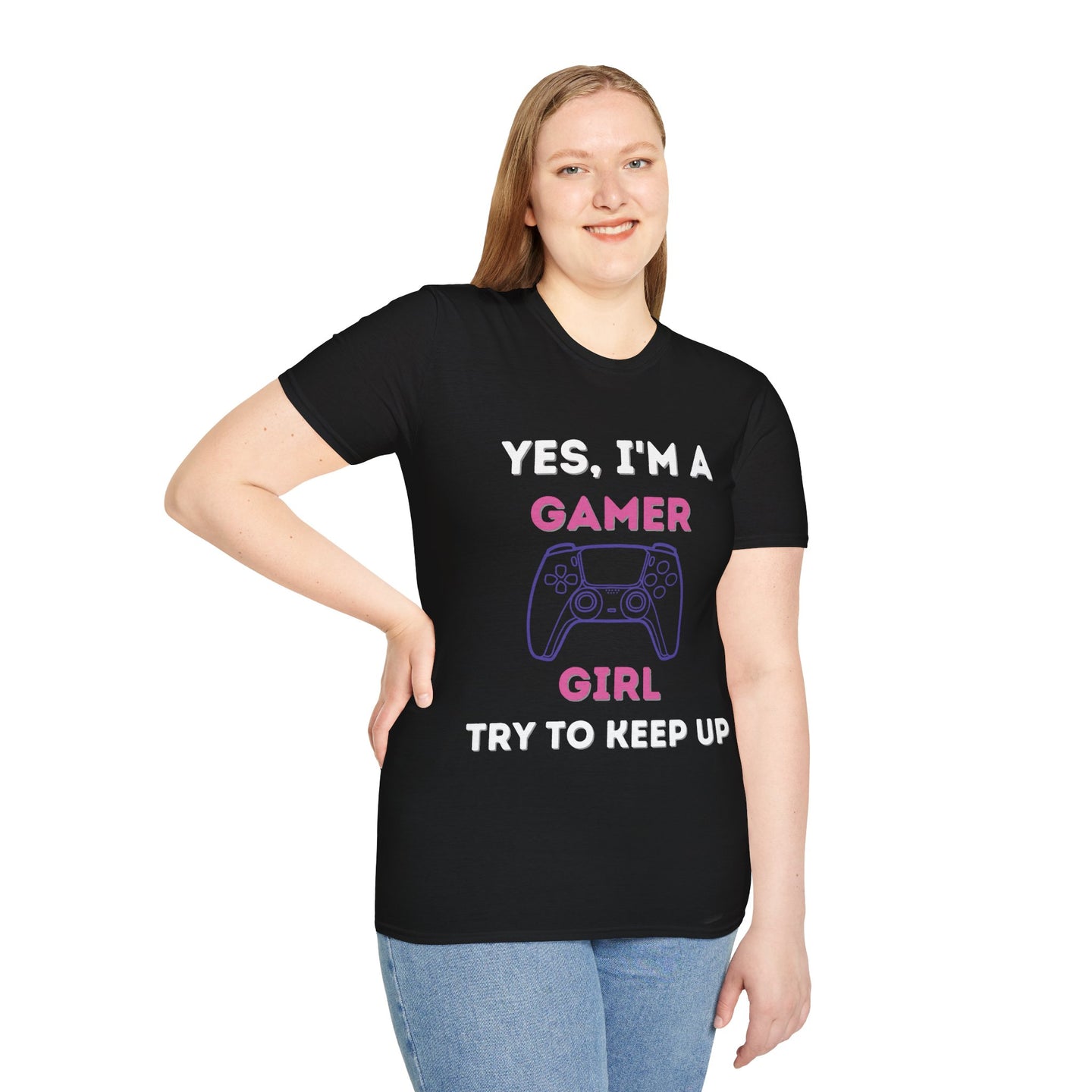 Gamer Girl controller-Pink&Purple |  Softstyle T-Shirt