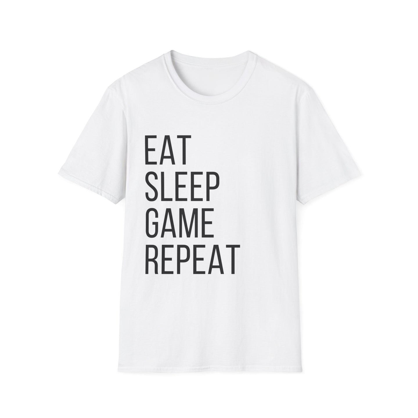 Eat sleep game repeat |  Softstyle T-Shirt